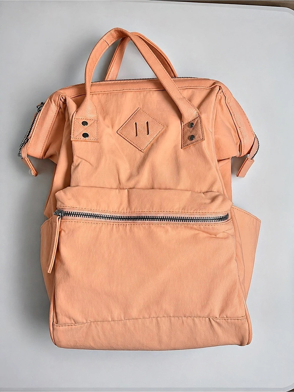 Spacious Peach Nylon-Style Backpack- Excellent condition - Picture 3 of 8
